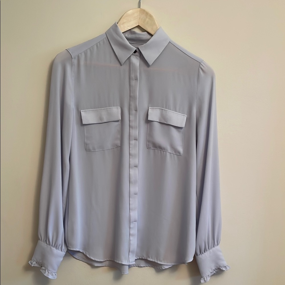 Loft Dusty Blue Button Up Shirt